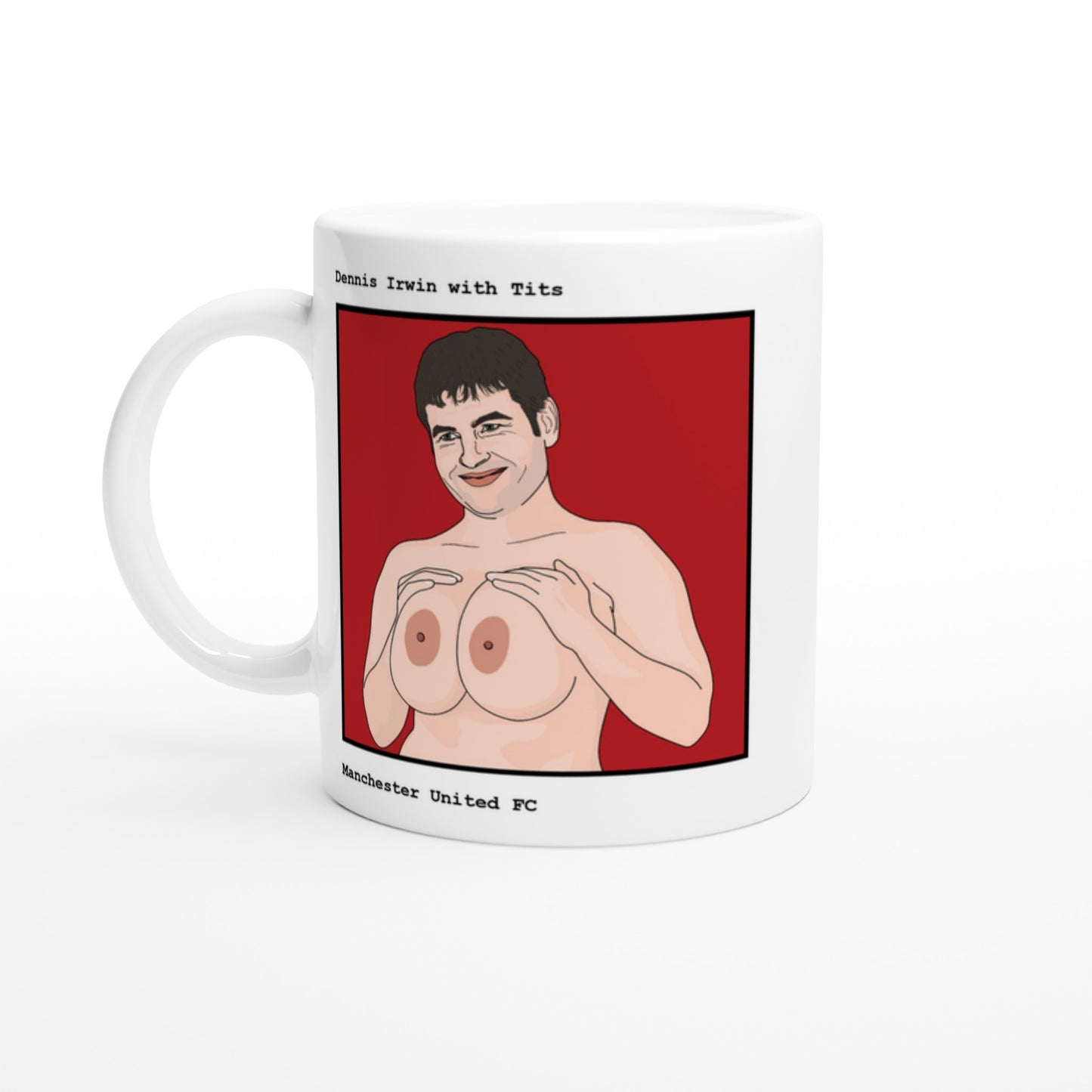 Funny Denis Irwin  Mug by Footballerswith